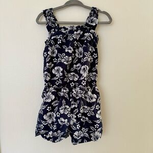 Hope & Henry Navy and White Floral Romper